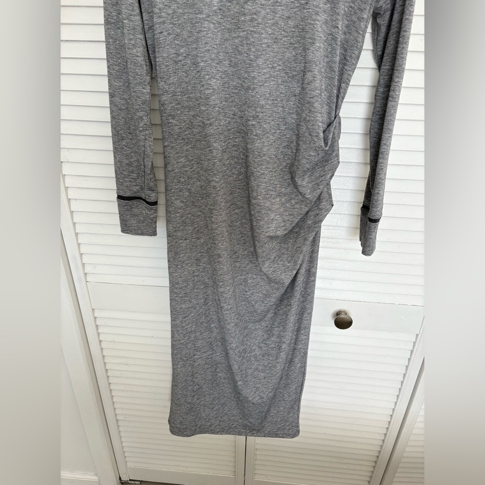 Athleta Weekday Industry Turtleneck Midi Active Dress | Light Gray | Size M - Picture 13 of 16